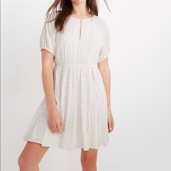 Madewell Dresses & Skirts - NEW Madewell Eyelet Tassel-Tie Mini white Dress